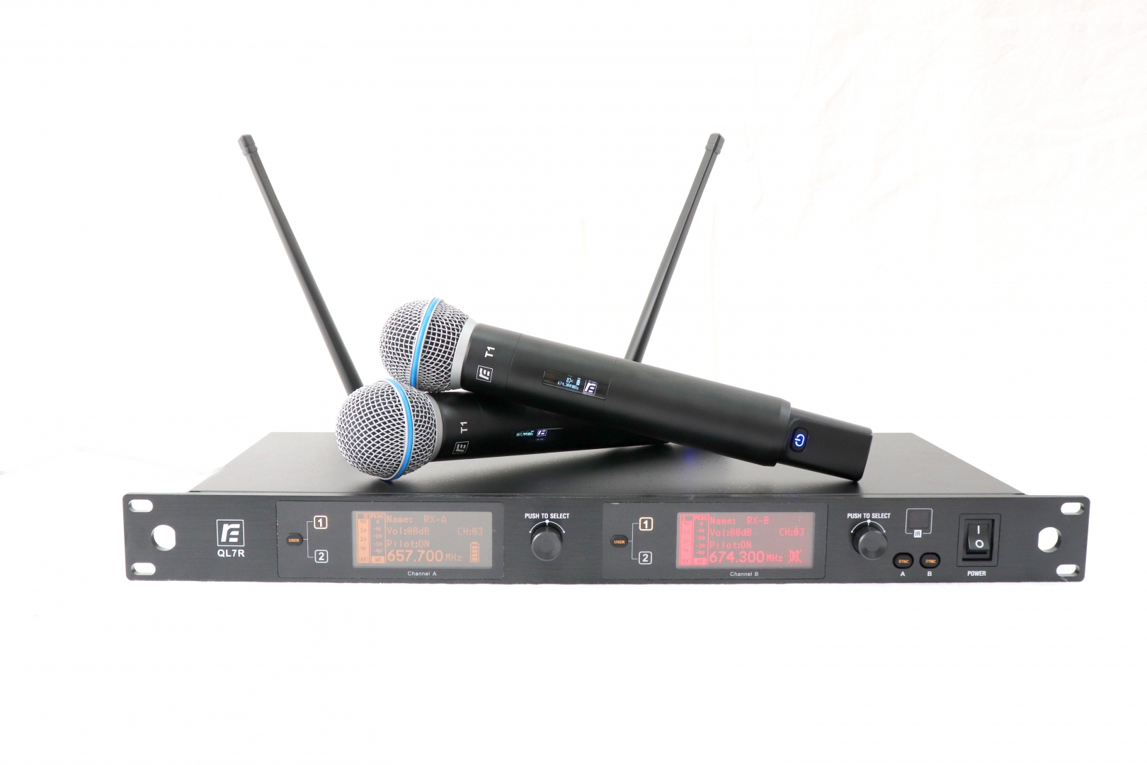 RFIntell QL7R/T1-A 651,800-683,400 МГц 2-канальная радиосистема с 2-мя ручными микрофонами в Челябинске